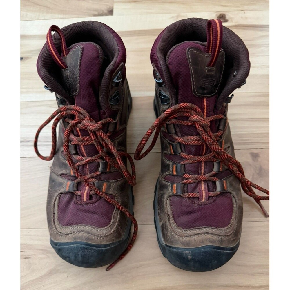 KEEN Gypsum II Women’s Hiking Shoes Brown/Maroon US 8.5 — No Insoles
